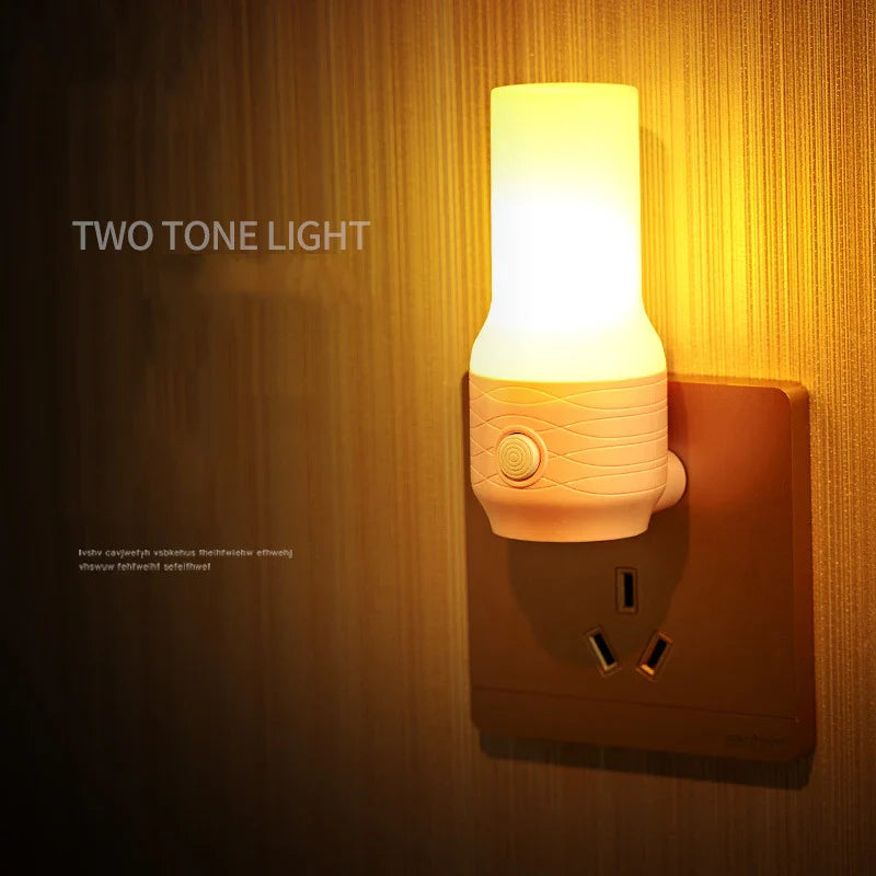 LED Night Light Wall Lamp with Dimming Switch, Perfect for Bedroom Reading, 2 Colors Light