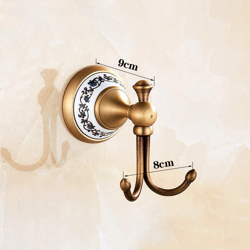 Afralia™ Antique Bronze Ceramic Robe Hook Wall Mounted Coat Hook Bathroom Accessories