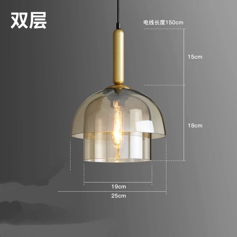 Afralia™ Luxury LED Glass Pendant Lights for Restaurant, Kitchen, and Bedroom Lighting