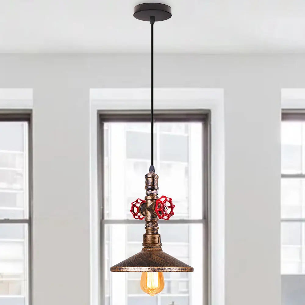 Afralia™ Industrial Retro Pendant Light Fixture Water Pipe Lamp for Kitchen and Home Decor