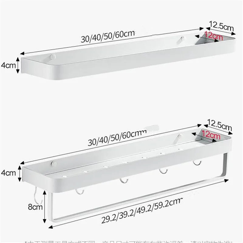 Afralia™ White Aluminum Bathroom Corner Shelf Wall Mounted for Shower and Kitchen Storage