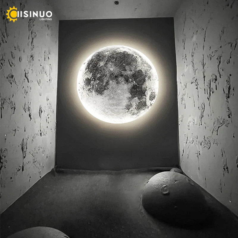 Afralia™ LED Moon Wall Lamp: Modern Indoor Lighting for Bedroom and Living Room Decor