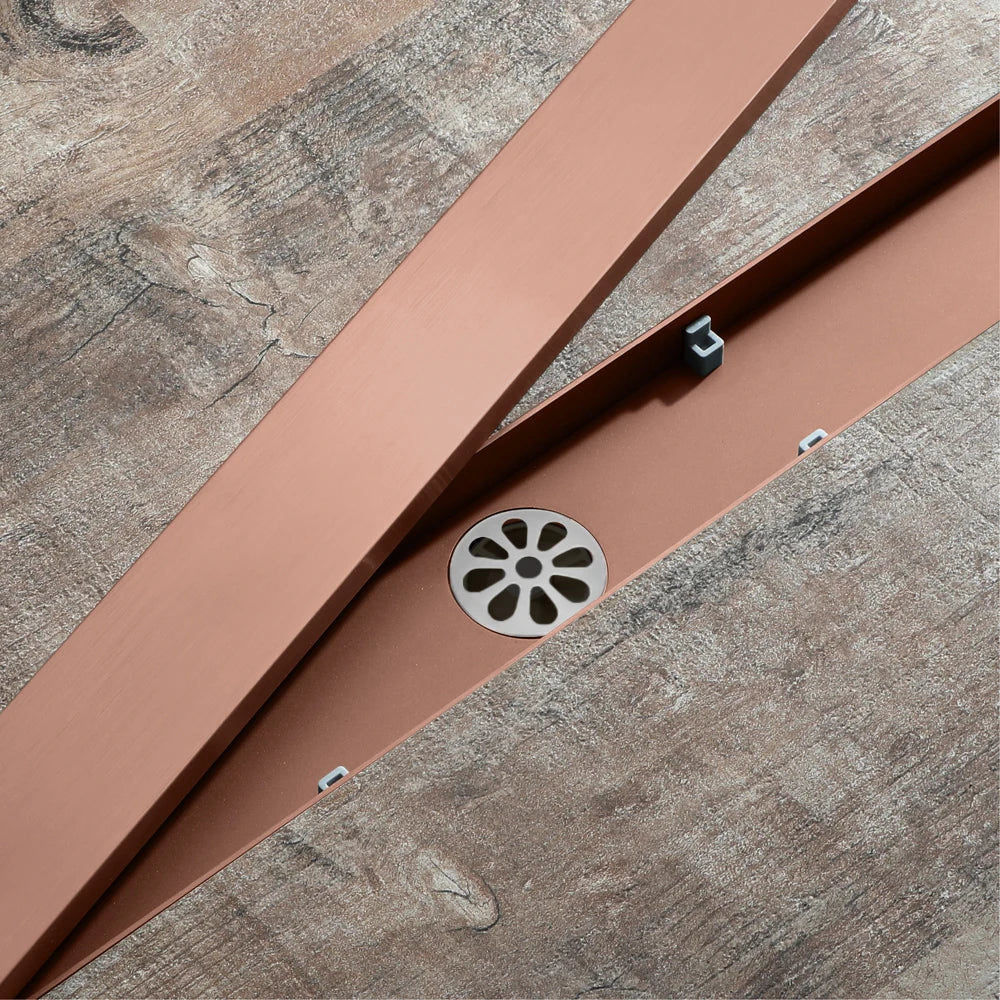 Afralia™ 60cm Rose Gold Bathroom Floor Drain Strainer, Deodorant Conceal Shower Drain