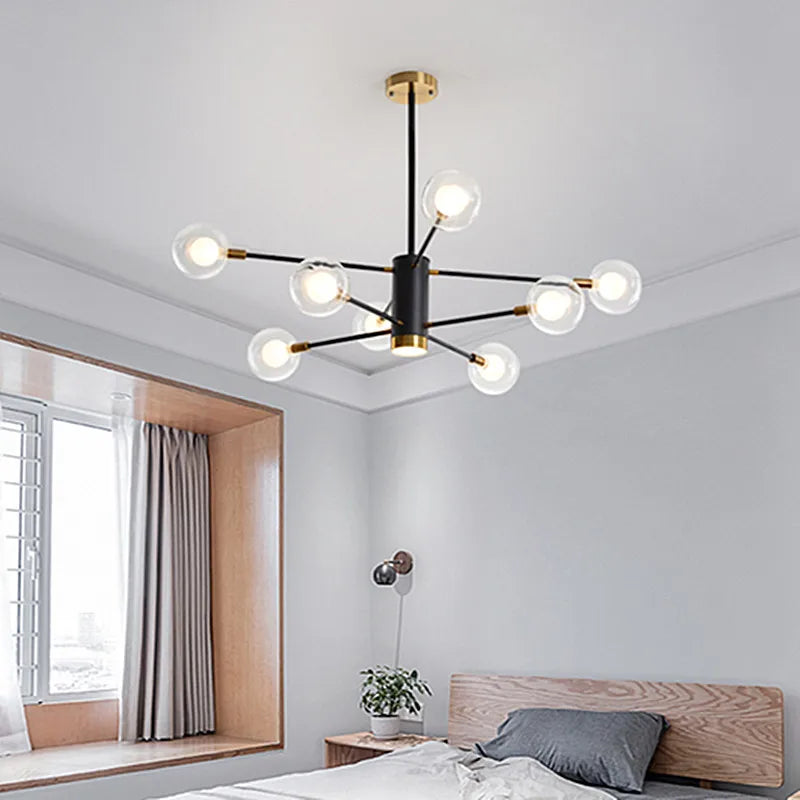 Afralia™ Glass Ball Chandelier Modern Spotlight Pendant Lamp Lighting