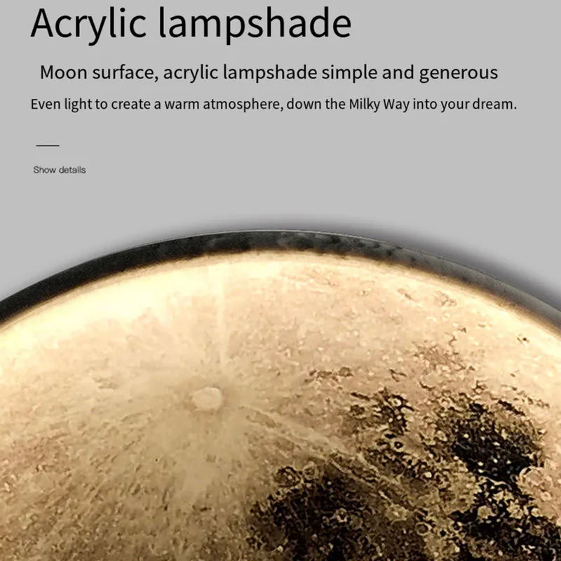 Afralia™ LED Moon Wall Lamp: Modern Nordic Bedroom Decor Lighting