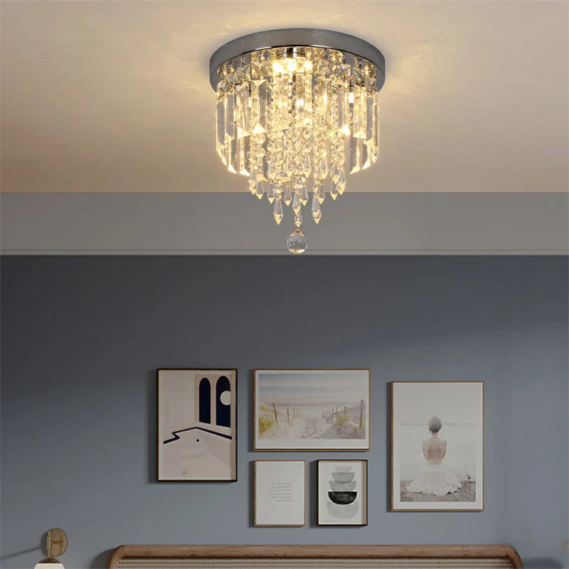 Afralia™ Crystal LED Ceiling Chandelier Modern Lighting Fixture for Home Hotel Decor
