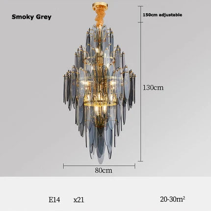 Afralia™ Art Deco Glass Iron LED Chandelier for Dinning Room