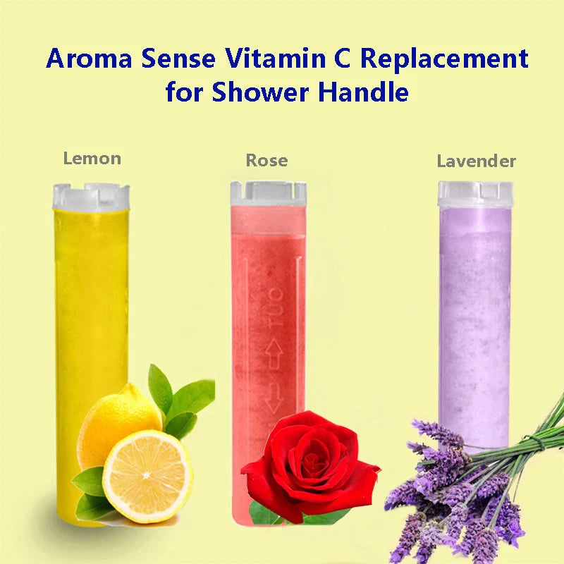 Afralia™ Aroma Filter Vitamin C Shower Head Lemon Lavender Rose High Pressure Scent