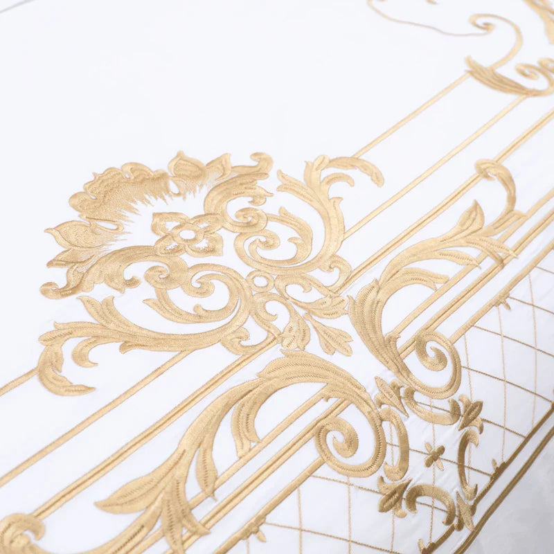 Afralia™ Luxury European Palace Style Bedding Set with Gold Embroidery