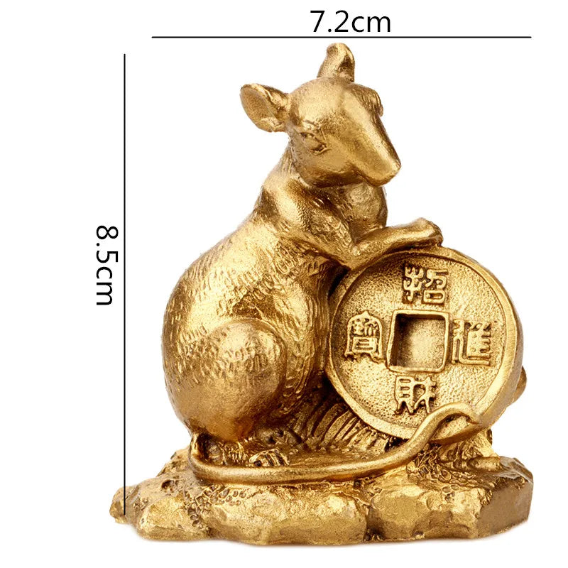 Afralia™ Retro Brass Zodiac Animal Sculpture. Chinese Modern Home Decor Craft.
