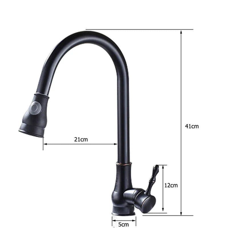Afralia™ Kitchen Faucet: Oil Rubbed Bronze Finish, 360° Rotating Hot Cold Mixer Tap
