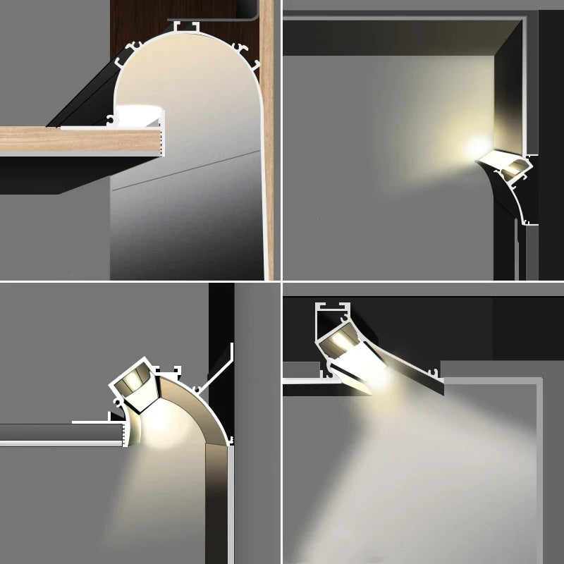 Afralia™ 1m Trimless LED Aluminum Profile for Hidden Backlighting Linear Strip Light