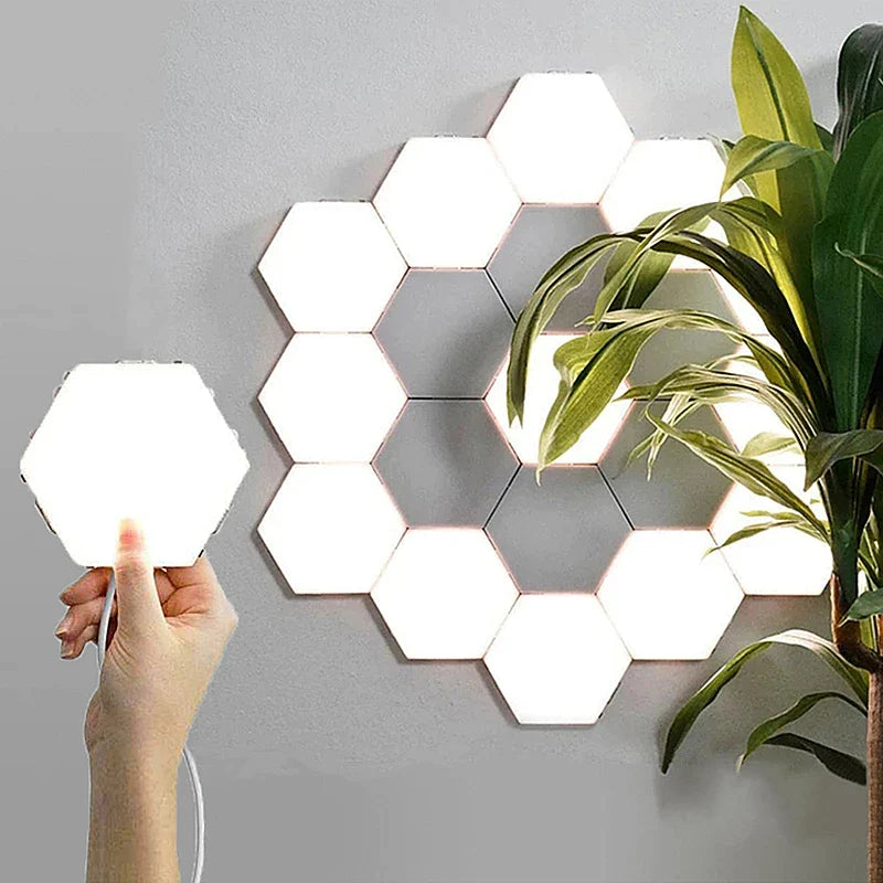 Afralia™ Honeycomb Modular Quantum Sconces LED Panel Lights