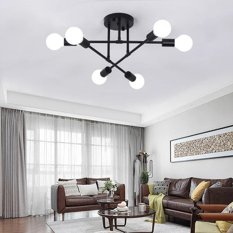 Afralia™ Nordic Wrought Iron Ceiling Lamp - Modern Minimalist Industrial Living Room Bedroom Light