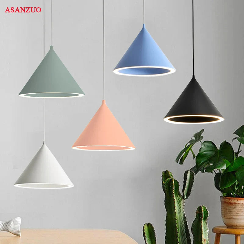 Afralia™ Nordic Macaron LED Pendant Lights for Living Room, Restaurant, Bar, Dining Table