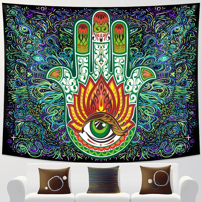 Afralia™ Meditation Chakra Mandala Tapestry for Home Decor