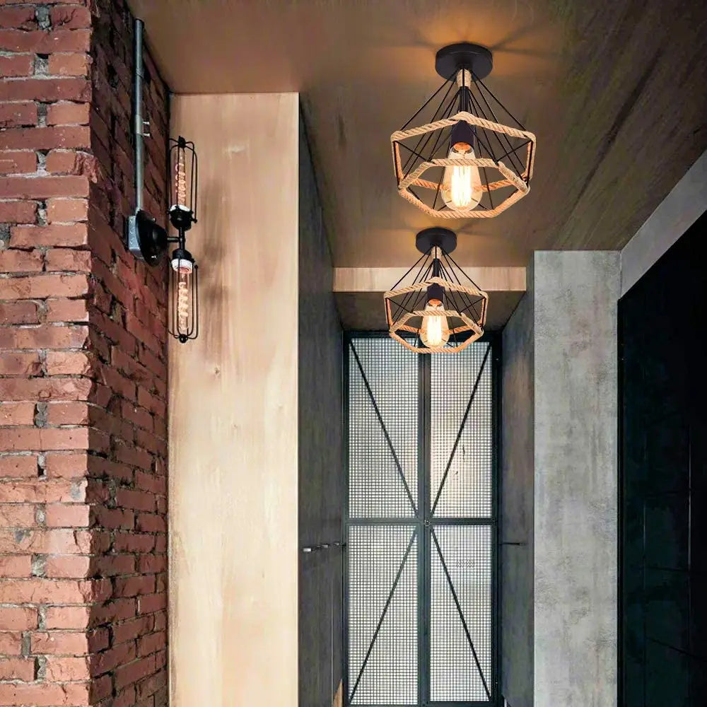 Afralia™ Iron Aisle Ceiling Lights: Industrial Nordic Vintage Kitchen Decor Ceiling Lamp