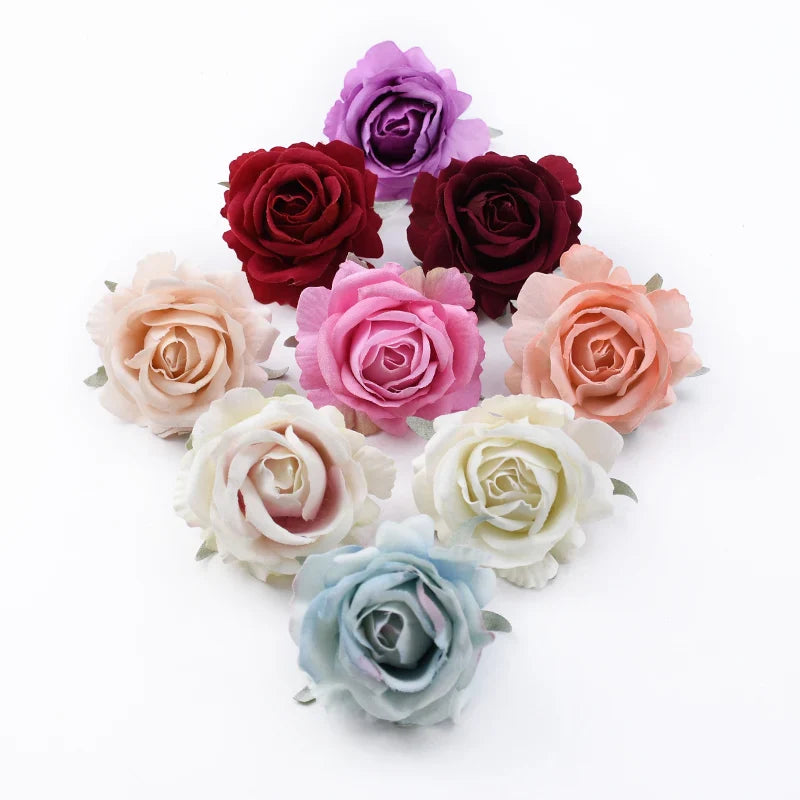 Afralia™ 6CM Roses Head DIY Wedding Decor Flowers Home Decor Artificial Flowers