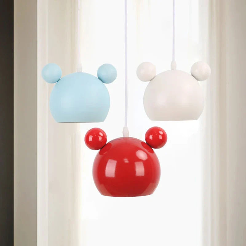 Afralia™ Mickey Kids Room Pendant Lamp - Creative Cartoon Design, Macaron Colors