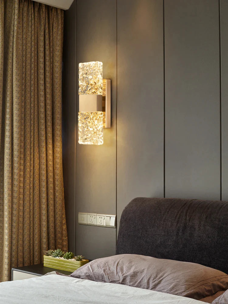 Afralia™ Crystal Wall Lamp for Modern Light Luxury Living Room and Bedside Wall Décor.