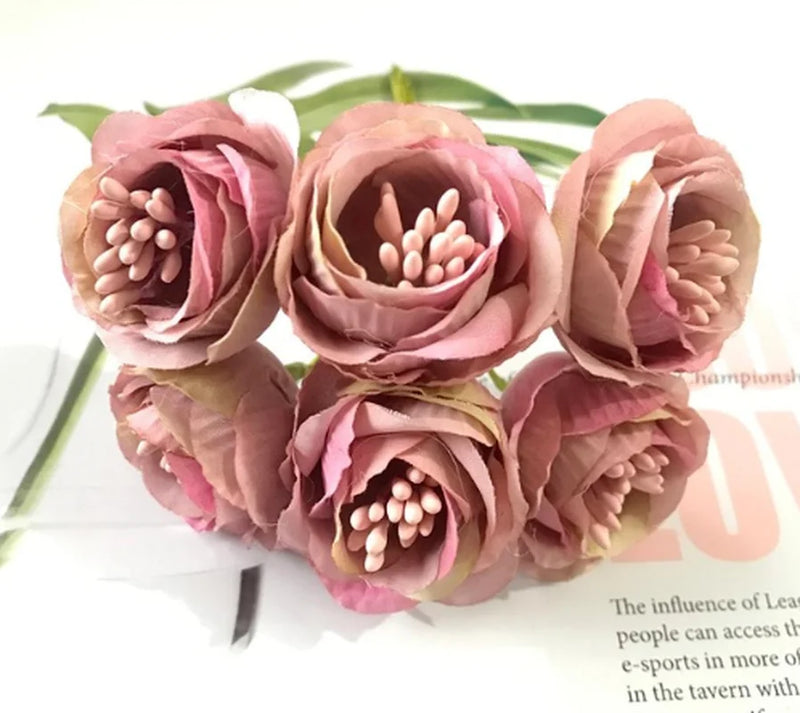 Afralia™ Artificial Peony Tea Rose Camellia Silk Flowers for Home Garden Wedding