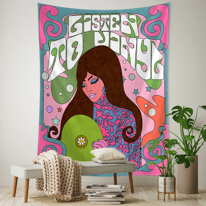 Rainbow Girl Tarot Card Tapestry Wall Hanging Room Decor Afralia™