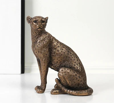 Afralia™ Vintage Panther Statue Leopard Figurine Home Office Decor Gift
