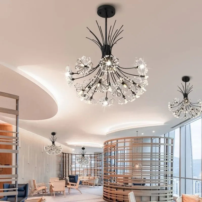 Afralia™ Dandelion Flower Chandelier: Modern LED Living Room Bedroom Indoor Decor Bouquet Lamps