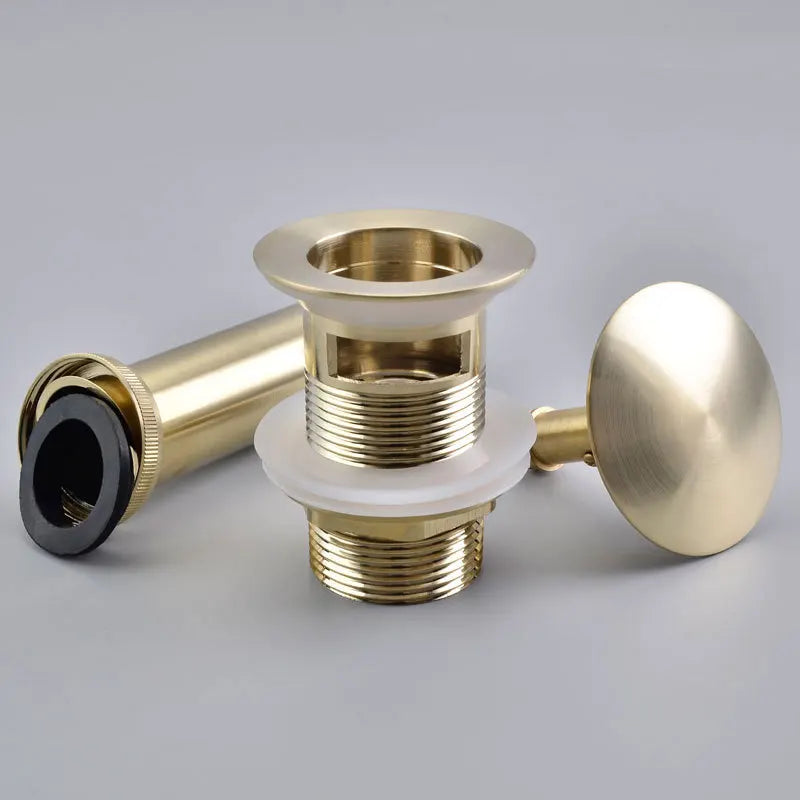 Afralia™ Brushed Gold Pop-Up Drain Stopper for Bathroom Sink Vessel Vanity