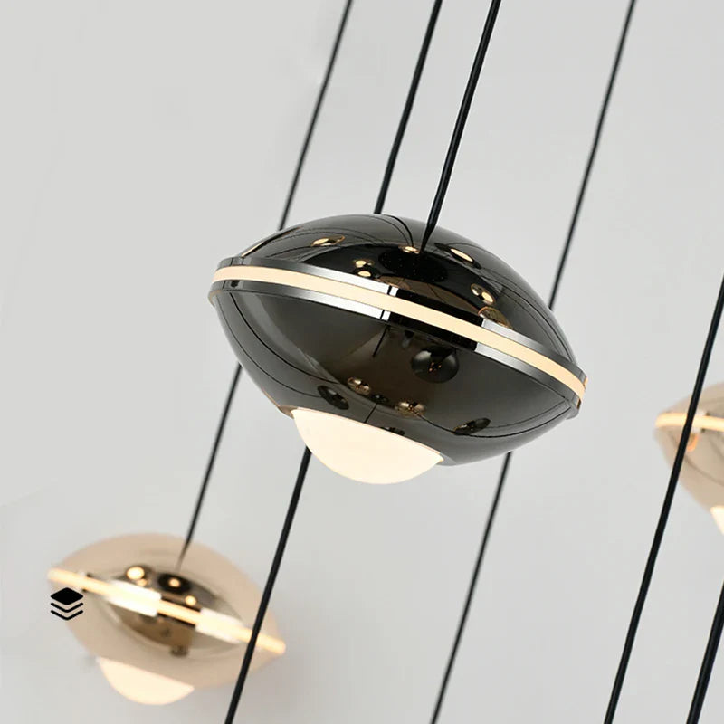 Afralia™ Loft Staircase Pendant Light: Aluminum Ball Droplight for Restaurant Bar Decor
