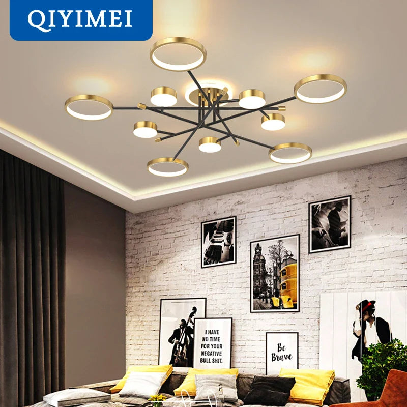 Afralia™ Modern Dimmable LED Chandelier for Living Room, Dining, Bedroom, Kitchen - Indoor Lighting Fixture