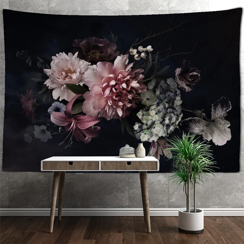 Afralia™ Psychedelic Flower Tapestry Wall Hanging for Boho Style Home Decor