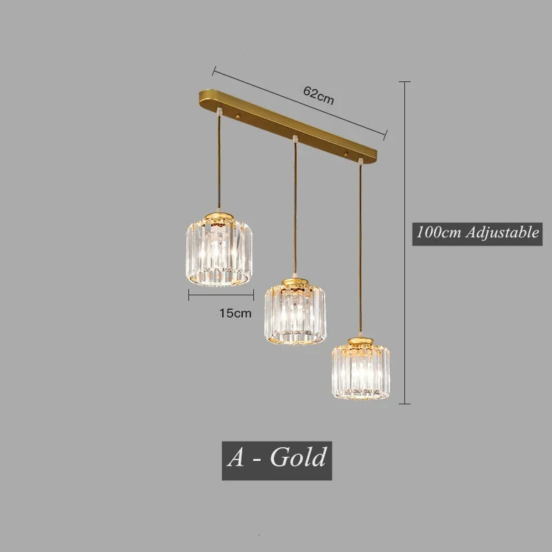 Afralia™ Crystal LED Pendant Chandelier for Dining Living Room Decor