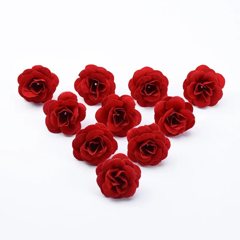 Afralia™ Silk Red Roses Head - Home Decor, Wedding, DIY Gifts