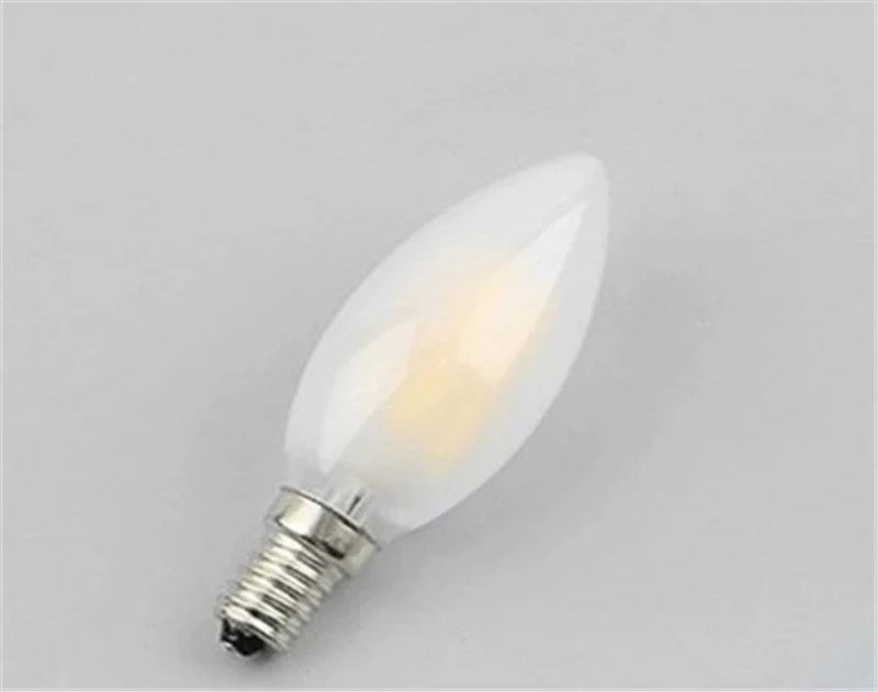 Afralia™ Frosted E14 LED Candle Crystal Lamp Warm White Retro Filament Bulb