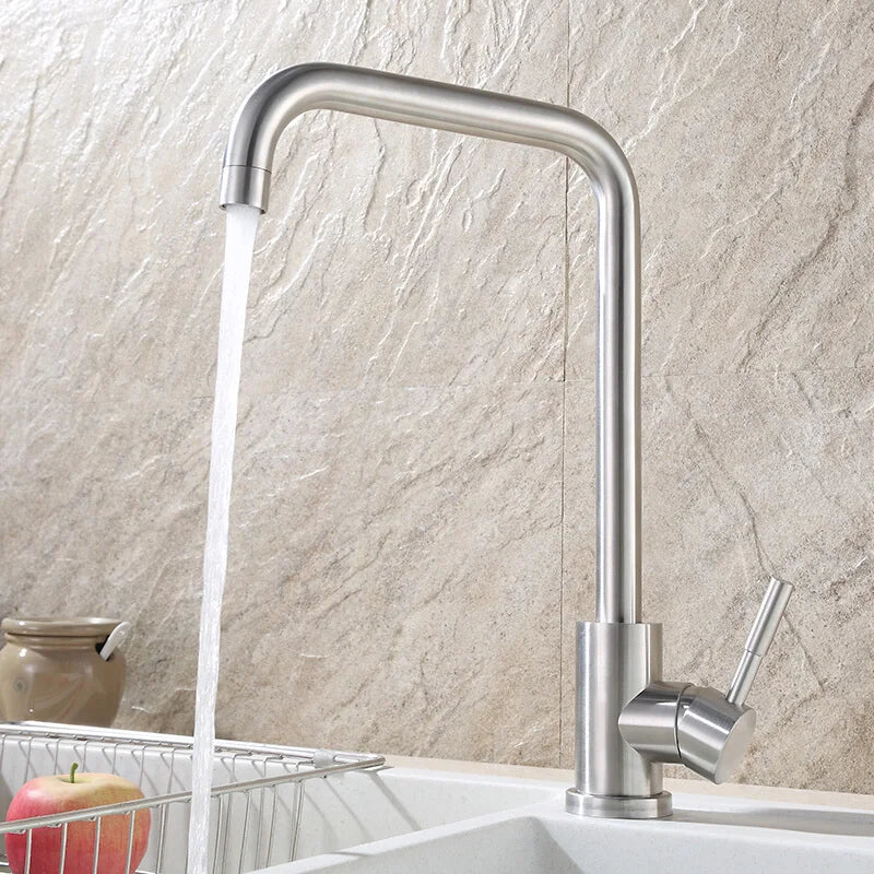 Afralia™ Stainless Steel Kitchen Faucet - Hot Cold Basin Sink Standard Tap