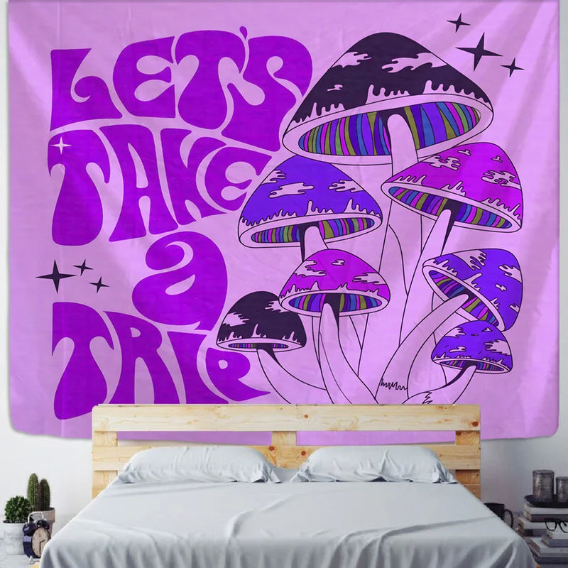 Afralia™ Psychedelic Mushroom Tapestry Wall Hanging for Boho Witchy Vibes