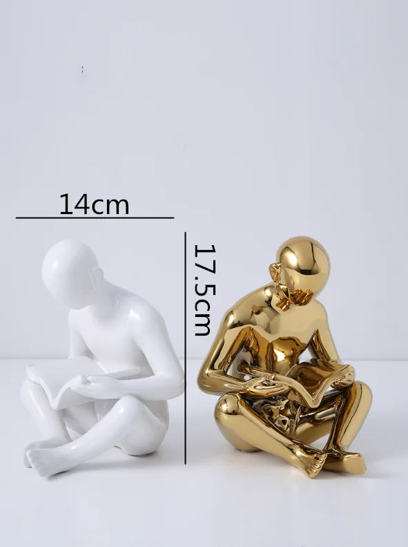 Afralia™ Creative Ceramics Sculpture for Modern Desktop Bookcase Decor and Home Craft Decoration