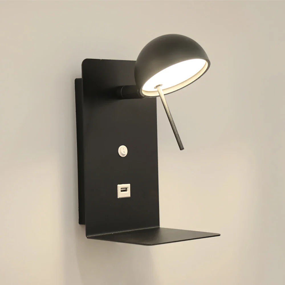 Afralia™ Modern Nordic LED Wall Lamp with Switch USB for Home Decor & Lighting