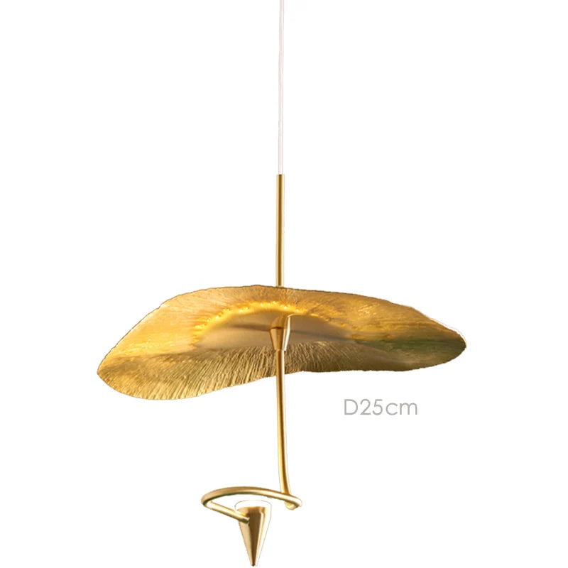 Afralia™ Copper Lotus Pendant Light Luxury Staircase Living Dining Room Art Lamps