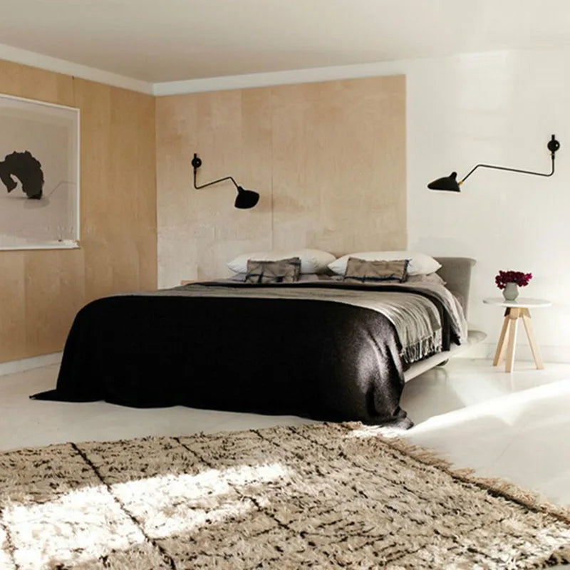 Serge Mouille Retro Loft Industrial Wall Lamps by Afralia™ - Rotating Sconce Lights