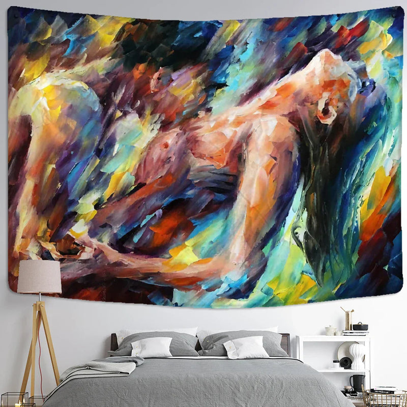 Afralia™ Psychedelic Witchcraft Oil Painting Tapestry for Bohemian Home Decor