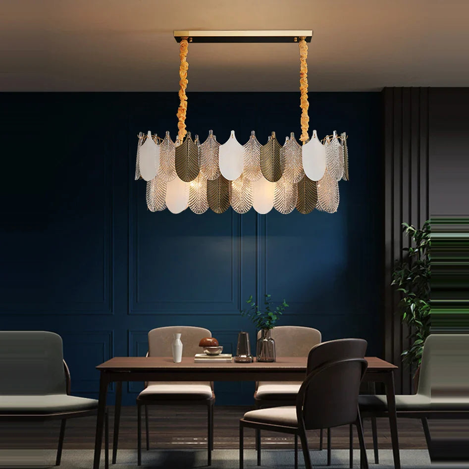 Afralia™ Stainless Steel Art Deco Chandelier Lighting for Dinning Room
