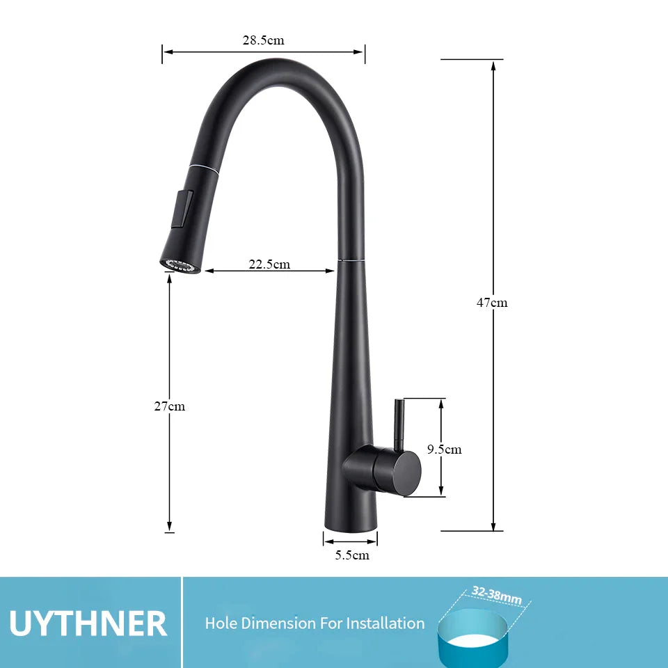 Afralia™ Gold Swivel Kitchen Faucet with Pull Down Sprayer