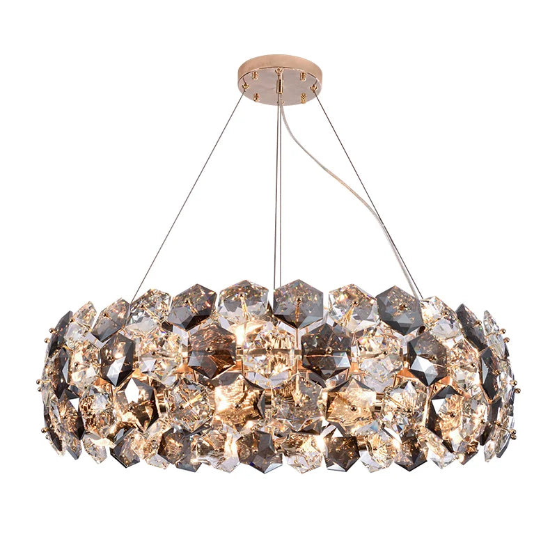 Afralia™ Crystal Wrought Iron Chandelier: Creative Dining & Living Room Suspension Light