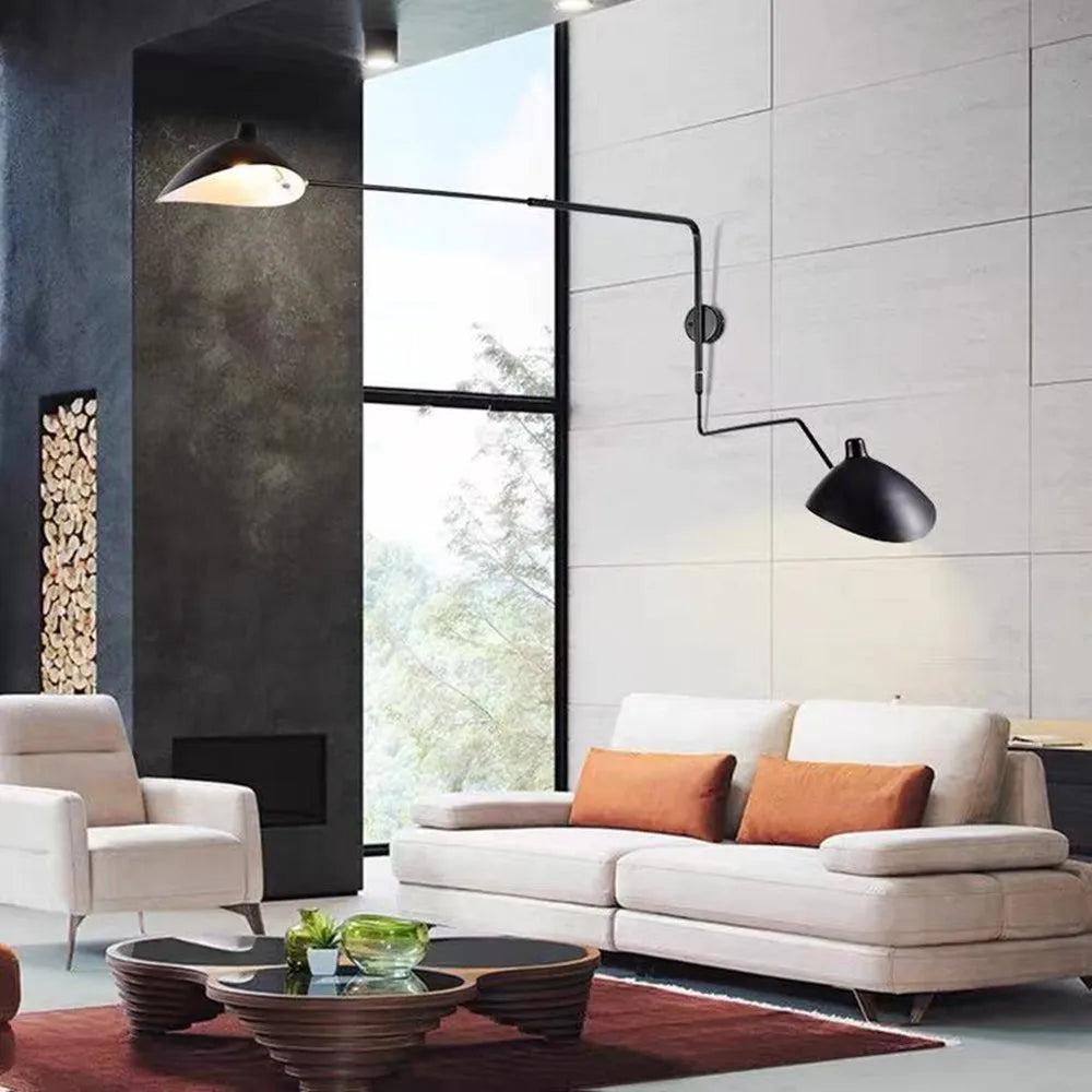 Afralia™ Black Serge Mouille Wall Lamp: Nordic Design, Creative Living Room Decor