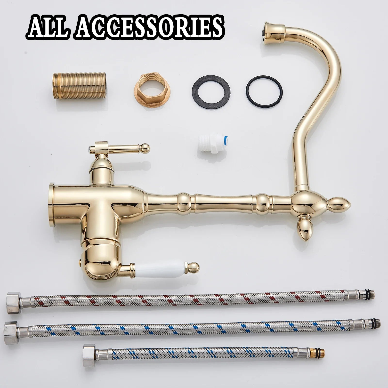 Afralia™ Gold Kitchen Filter Faucet with 360 Rotation and Dual Water Function Modes