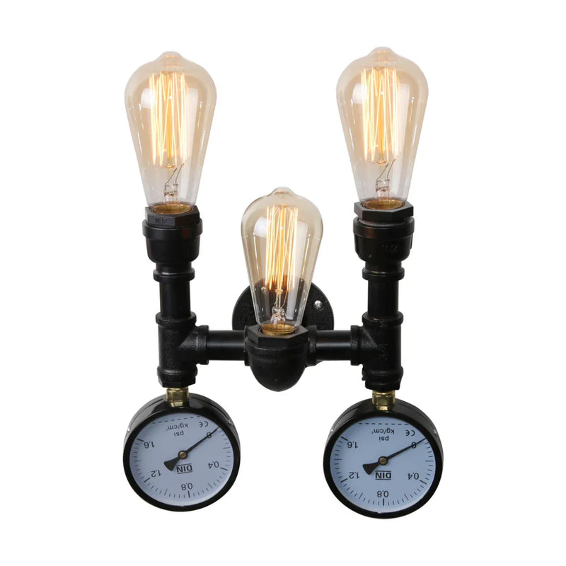 Afralia™ Steam Punk Iron Water Pipe Wall Lamp for Industrial Loft Decor