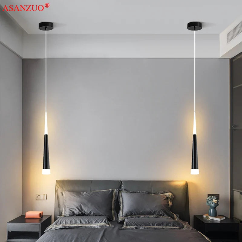 Afralia™ Modern Wire Chandelier Double Head Pendant Lights for Luxury Bedroom & Study