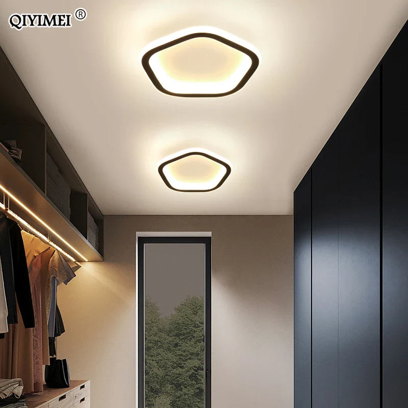 Afralia™ Black Led Ceiling Light for Home Entryway - Modern Balcony Indoor Lamp